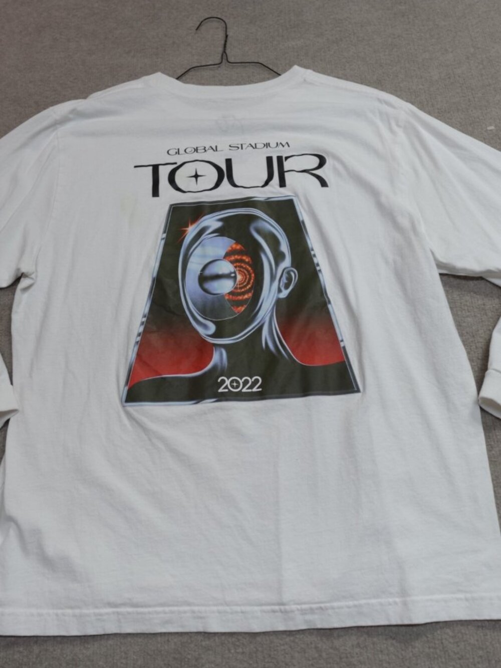 Weeknd Shirt 2XL White Long Sleeves Double Sided Global Stadium Tour